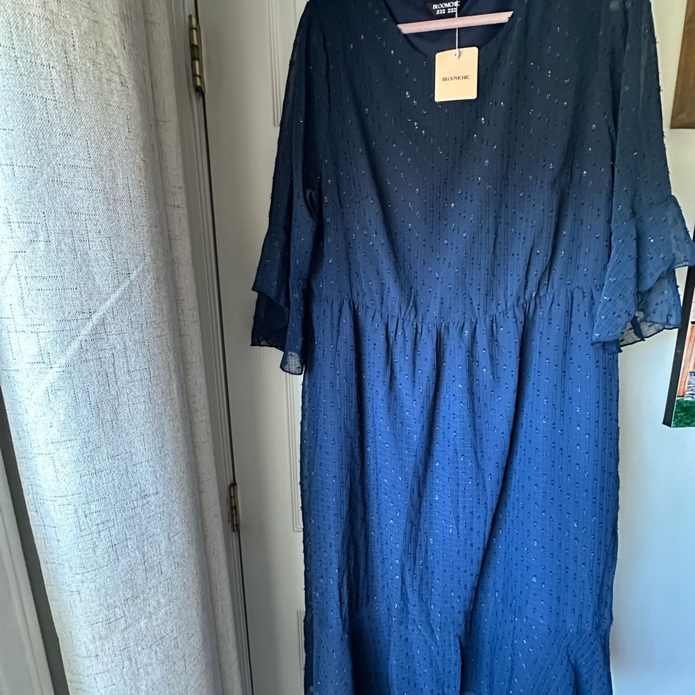 BloomChic Deep Blue Textured Dress